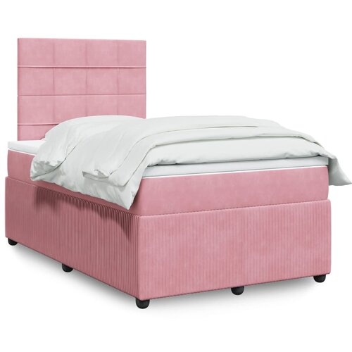 vidaXL Box spring krevet s madracem ružičasti 120 x 200 cm bar&scaron;unasti Cijene