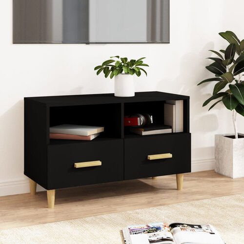 The Living Store TV omarica črna 80x36x50 cm inženirski les - TV Omarica, (21377017) Slike