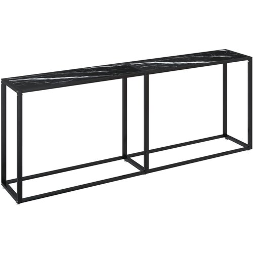 Maison Chic konzolna miza - miza ob steni črn marmor 200x35x75,5 cm kaljeno steklo, (21786562) Slike