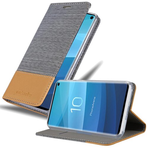 Cadorabo Ohi&scaron;je, združljiv s Samsungom v svetlo sivo rjavi barvi - za&scaron;čitni pokrov z magnetnim zapiranjem, stoječo funkcijo in režo za kartico, (20569313) Cene