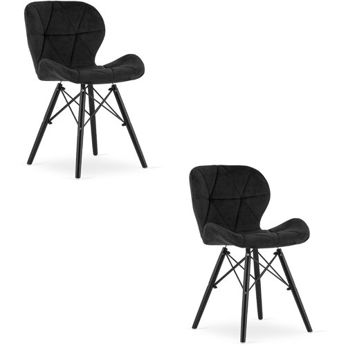 Brandless LAGO stol Velvet - črna / noge črne x 2, (22030768) Cene