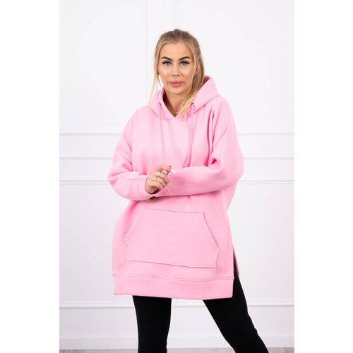 Kesi Insulated sweatshirt with side slits light pink Slike