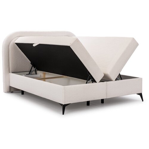 Ropez Bela boxspring postelja s prostorom za shranjevanje 200x200 cm Ornes &amp;ndash; Slike