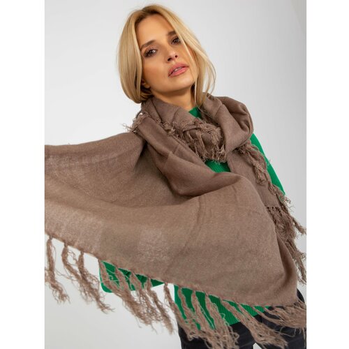Fashion Hunters Women's dark beige plain scarf Slike