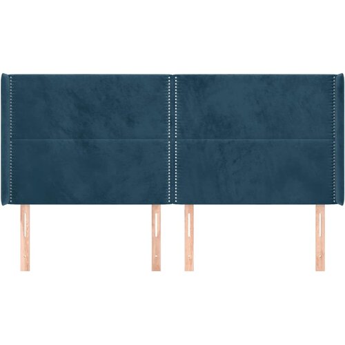  Uzglavlje s u&amp;scaron;ima tamnoplavo 203x16x118/128 cm bar&amp;scaron;unasto Slike