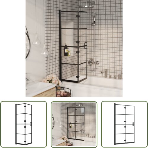 The Living Store Zložljiva tu&amp;scaron; kabina ESG 80x140 cm črna - Zložljiva Tu&amp;scaron; Kabina, (21744985) Slike