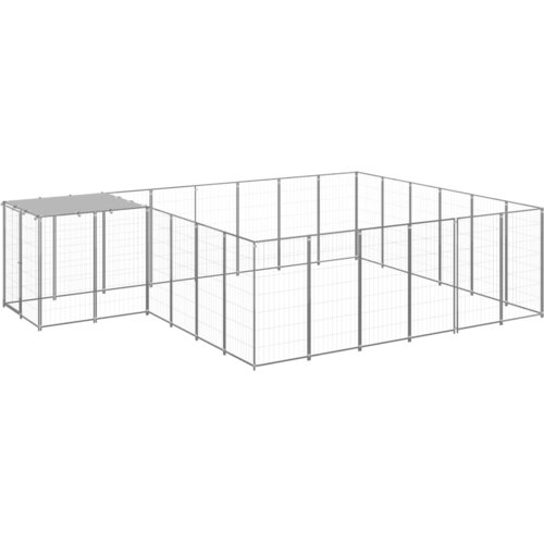 vidaXL Pasji boks srebrn 12,1 m&sup2; jeklo, (20798957) Cene