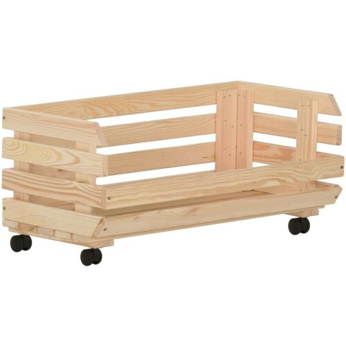 VidaXL Kolica za povrće 77 x 30 x 80 cm od masivne borovine Slike