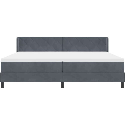 VidaXL Tapecirani krevet s madracem tamno siva 200x200 cm bar&amp;scaron;un Slike