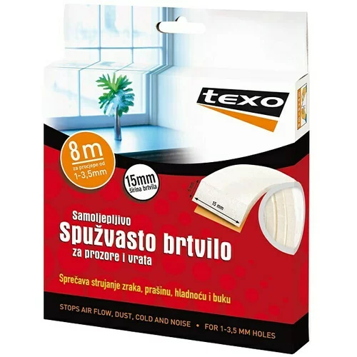 Texo Traka za brtvljenje (Bijele boje, 8 m x 15 mm, Širine otvora 1 – 3,5 mm)