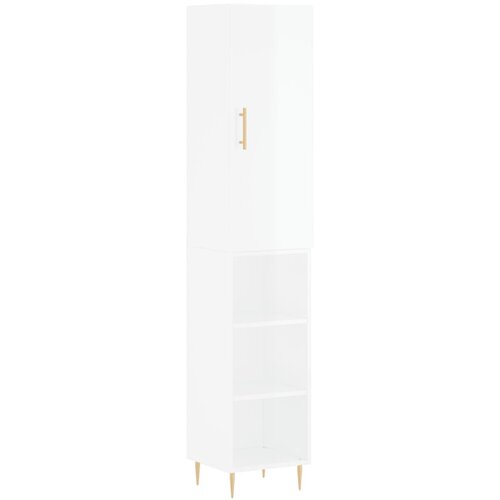 Maison Chic Visoka omara - Komoda - Predalnik visok sijaj bela 34,5x34x180 cm inženirski les, (21719052) Slike