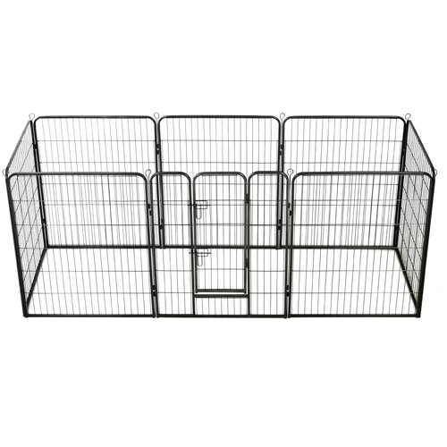 vidaXL Ograda za pse z 8 jeklenimi paneli 80x100 cm črne barve Cene