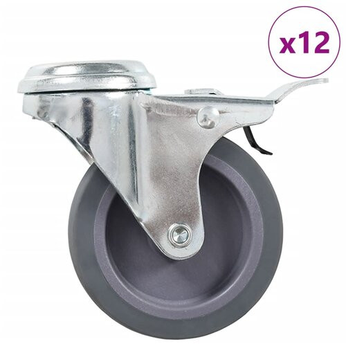 VidaXL Okretni kotačići s otvorom za vijke 12 kom 75 mm Slike
