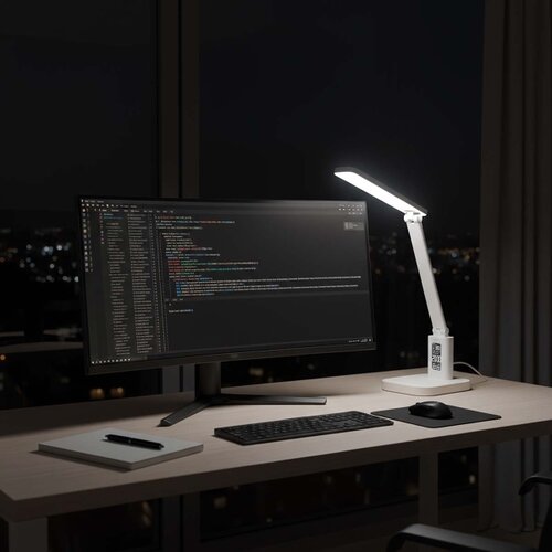 Nedis LTLRC10WT - LED prigu&amp;scaron;iva punjiva lampa sa displejem 7,5W/1200 mAh 3000/4000/5700K bela Slike