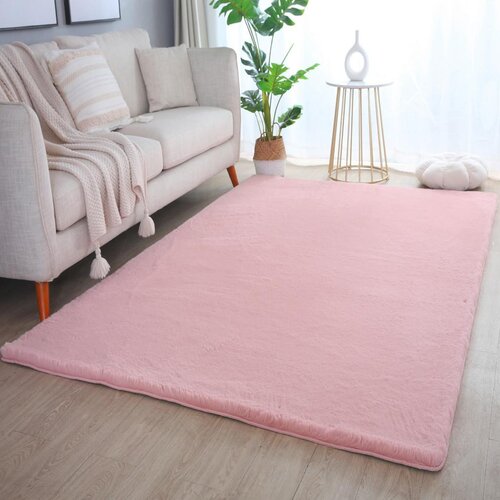XXXL Preproga Z Visokim Florom Pouffy, Roza, 200x290cm Slike