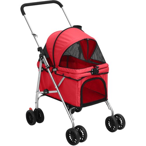 vidaXL Sklopiva kolica za pse crvena 76x50x100 cm od tkanine oxford Cijene