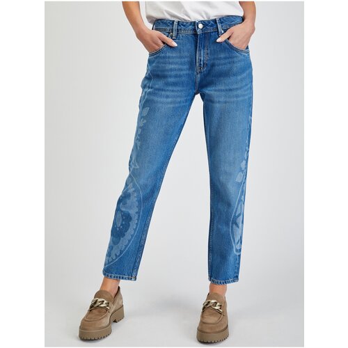 Pepe Jeans Violet Blue Patterned Trimmed Straight Fit Jeans Jeans - Women Slike