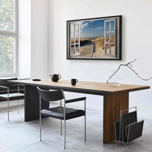  Slika - Window: View of the Beach 120x80 U crnom drvenom okviru Slike