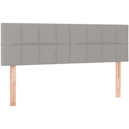  Krevet s oprugama i madracem svjetlosivi 140x190 cm od tkanine Slike