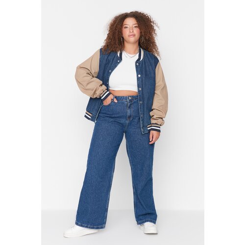 Trendyol Curve Indigo High Waist Wideleg Jeans Slike