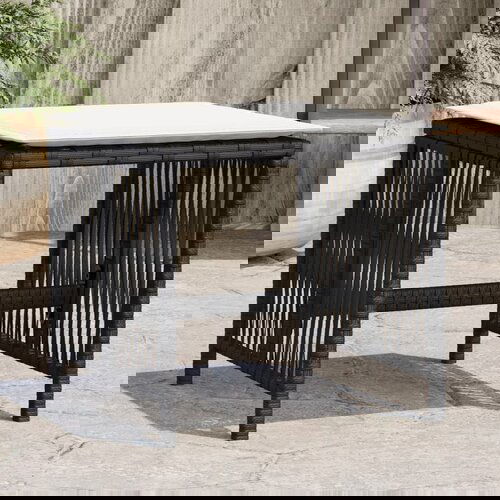 vidaXL Vrtni taburei s jastucima 4 kom crni 41x41x36 cm od poliratana Cijene