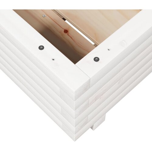  Vrtna sadilica bijela 40x40x26,5 cm od masivne borovine Slike
