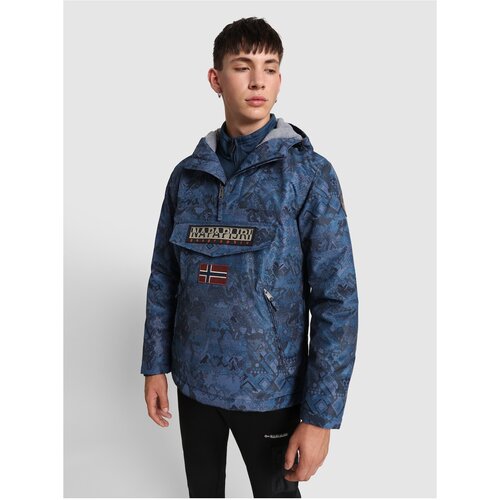Napapijri Blue Men&amp;#039;s Patterned Jacket Rainforest - Men&amp;#039;s Slike