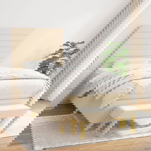  The Living Store Box spring postelja z vzmetnico krem 80x200 cm blago - Box Spring Postelja, (21439851) Slike