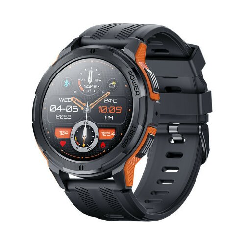Oukitel BT10 smartwatch sport rugged 410mAh/Heart rate/SpO2/Accelerometer/crno narandzasti ( BT10 black-orange ) Slike