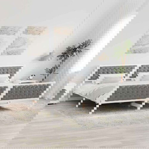 vidaXL Krevetna konstrukcija s uzglavljem Svijetlo siva 200 x 200 cm Cene