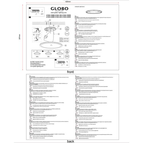 XXXL Globo 41562-18WW - prigu&amp;scaron;iva LED kupatilska lampa SAPANA LED/18W/230V IP44 Slike