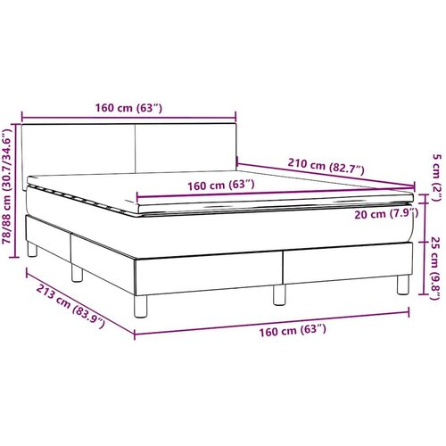  Krevet s oprugama i madracem ružičasti 160x210 cm bar&amp;scaron;unasti Slike