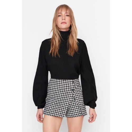 Trendyol Black Houndstooth Patterned Woven Short Skirt Cijene