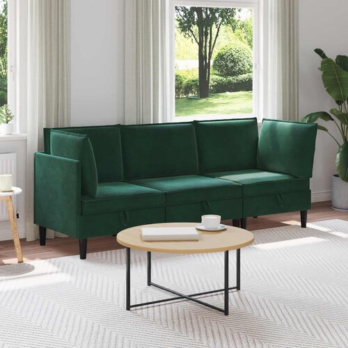  Set namještaja za dnevni boravak 3 pcs Tamnozelena Baršun Cene