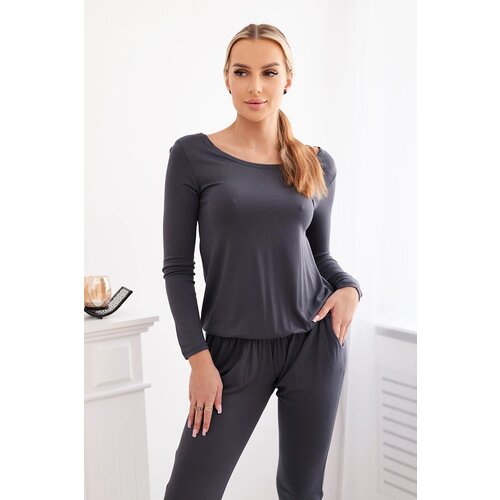 Kesi Waisted viscose jumpsuit Graphite Slike