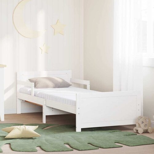 vidaXL Konstrukcija postelje z vzmetnico z vzglavjem Bela 80 x 200 cm Cene