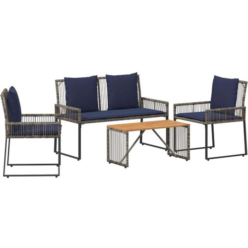  Set vanjskog namje&amp;scaron;taja 9 pcs Siva i tamnoplava poliratan Slike