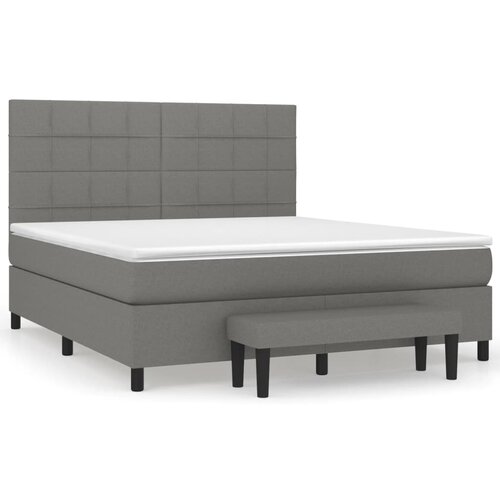 Maison Chic Box spring postelja - Vzmetna postelja z vzmetnico temno siva 180x200 cm blago SL1762, (21909189) Cene