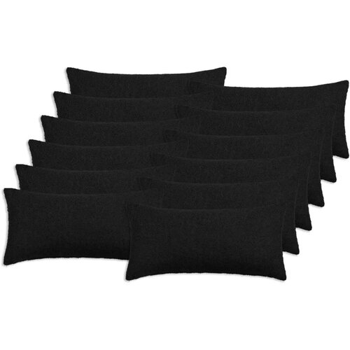  Presvlaka za jastuk 12 pcs HEERLEN Crna 40 x 80 cm Boucl&eacute; - Crna 40 x 80 cm 12 Cijene