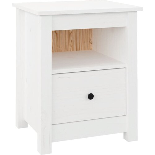 Maison Chic Nočna omarica - Nočna miza bela 40x35x49 cm trdna borovina, (21688079) Slike