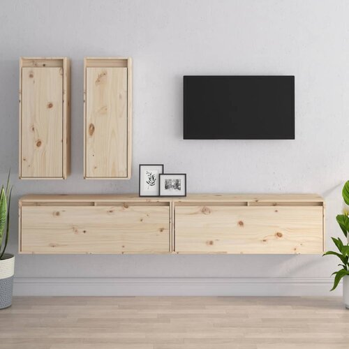 The Living Store TV omarica 4 kosi trdna borovina - TV Omarica, (21376599) Cene