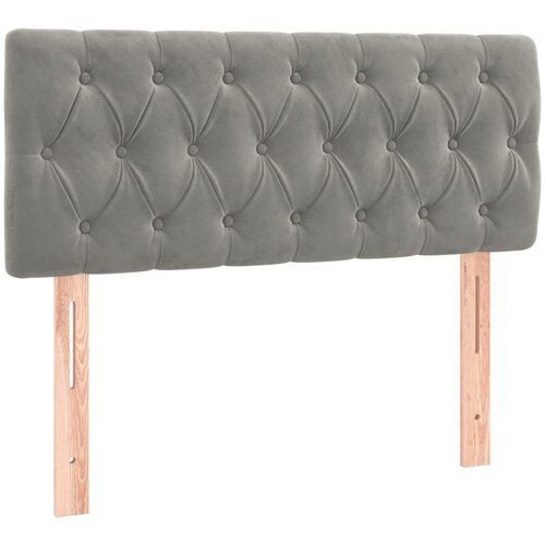 Maison Chic posteljno vzglavje - vzglavna omarica - nočna omarica svetlo sivo 90x7x78/88 cm žamet, (21707254) Slike
