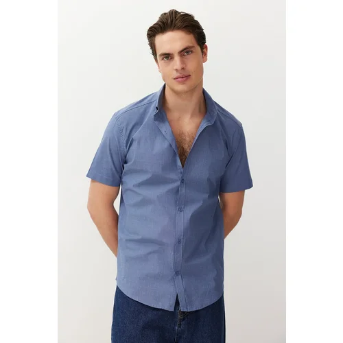 Trendyol Navy Blue Slim Fit Short Sleeve Shirt