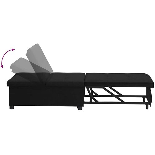  Krevet-sofa na razvlačenje Crna 194 x 50 x 82 cm tkanina Slike