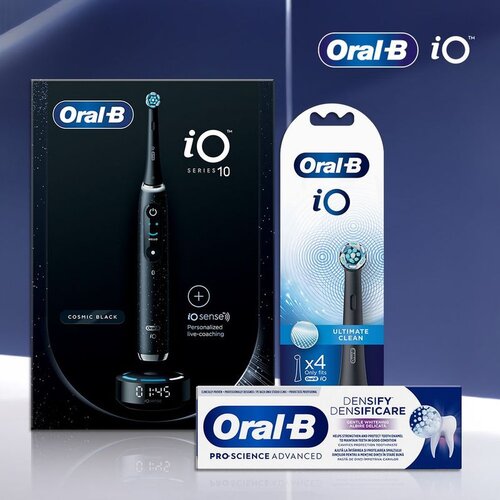 Oral-b iO10 Black Električna četkica za zube + Zamenski nastavci 4kom + Pasta za zube Cene