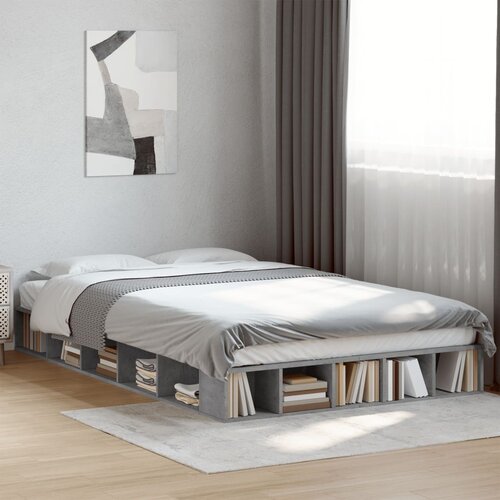 Furnova Posteljni okvir betonsko siv 140x190 cm inženirski les, (21937855) Slike