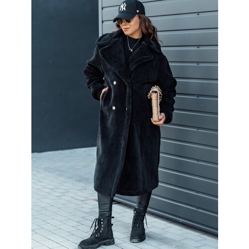 DStreet Women&#039;s winter coat LUXERII long fur black Cene