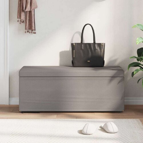  Stolica Sivo-smeđa 101 x 41 x 40 cm Tkanina i konstruirano drvo - Sivo-smeđa 100 cm tkanina Slike