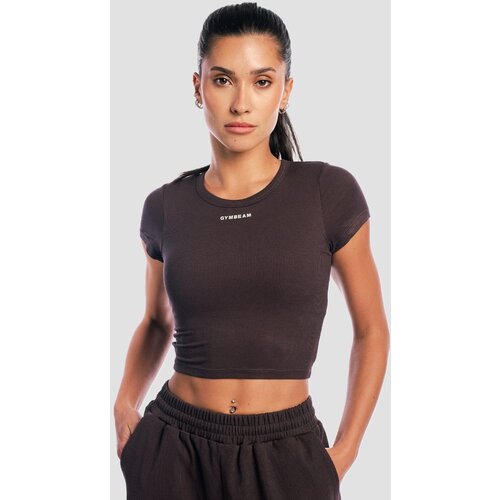 GymBeam ženski crop top aura tee brown Slike