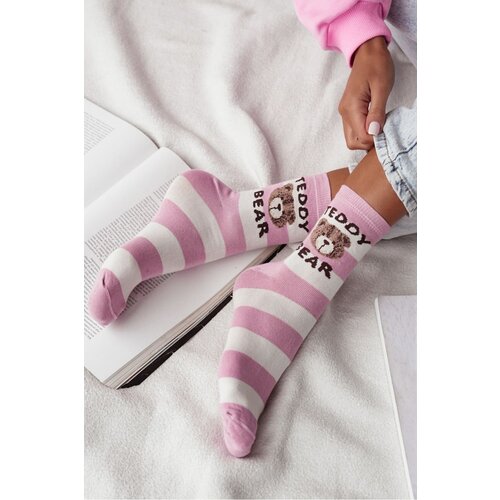 Milena Youth Socks TEDDY BEAR Pink Cene